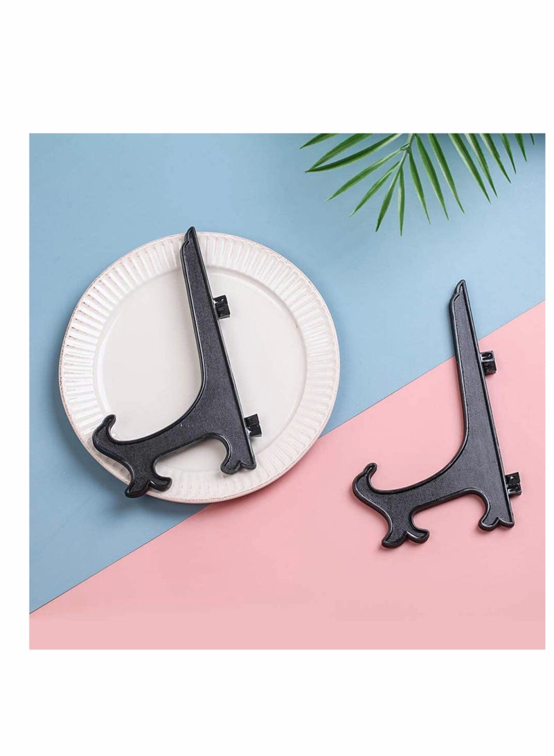 Plate Stand, 8 Inch 6pcs Wood Easels Plate Display Stands, Picture Frame Stand, Holder Solid Wood Base Bracket Decoration Frame Swing Plate Photo Shelf Bracket 6 Pack  - Image 2