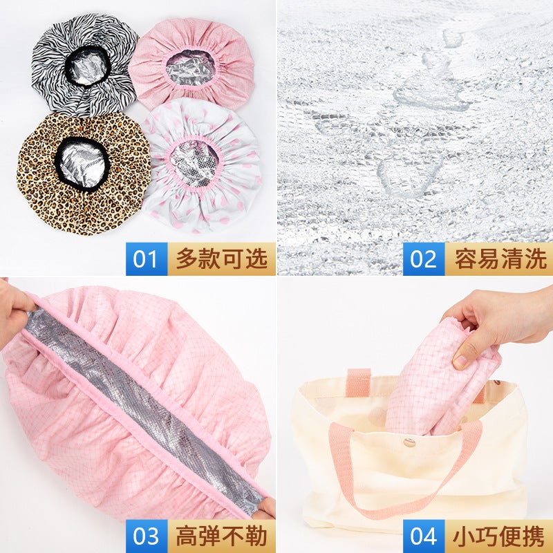 Sale Hair Salon Hair Oil Cap Thickened Shower Cap Steam Hair Mask Cap Hair Care Soft Hair Constant Temperature Hair Mask Cap - Image 4