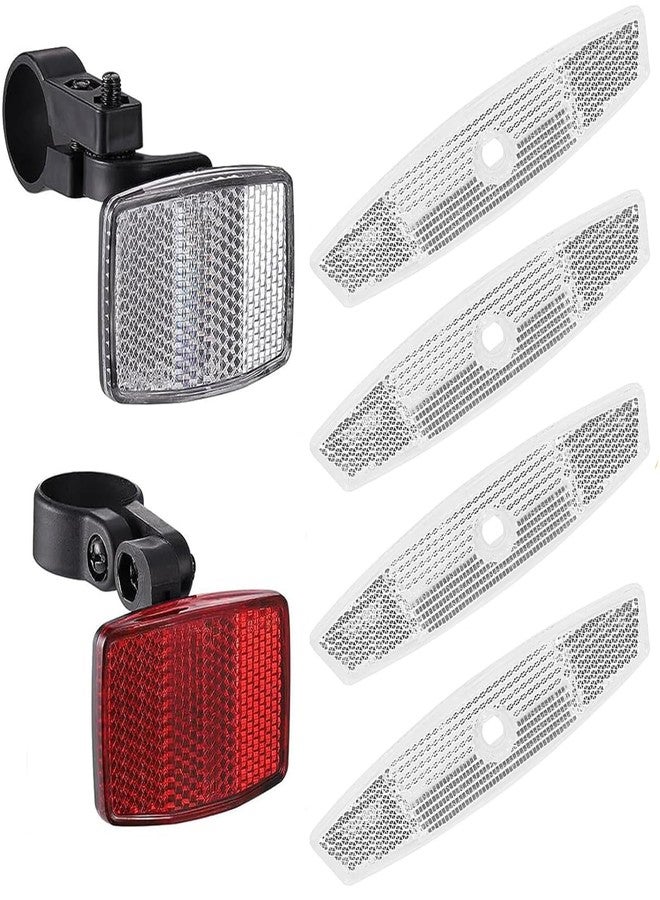 VICDUEKG 6 Pcs Bicycle Reflectors Front and Rear Kit Bike Wheel Spoke Reflectors Accessories, Mountain Bike Safety Warning Reflectors for Night Cycling, Handlebar, Seatpost - Image 1