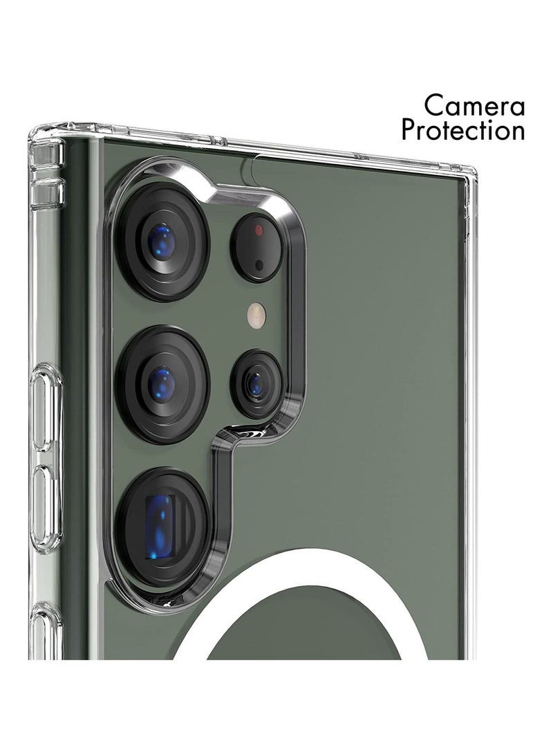 Samsung Galaxy S23 Ultra Magnetic Case Clear, Compatible with Magsafe Charging, Slim Fit Protective Cover for Galaxy S23 Ultra, Shockproof Soft Silicone TPU Bumper, Crystal Clear Anti-Yellow - Image 3