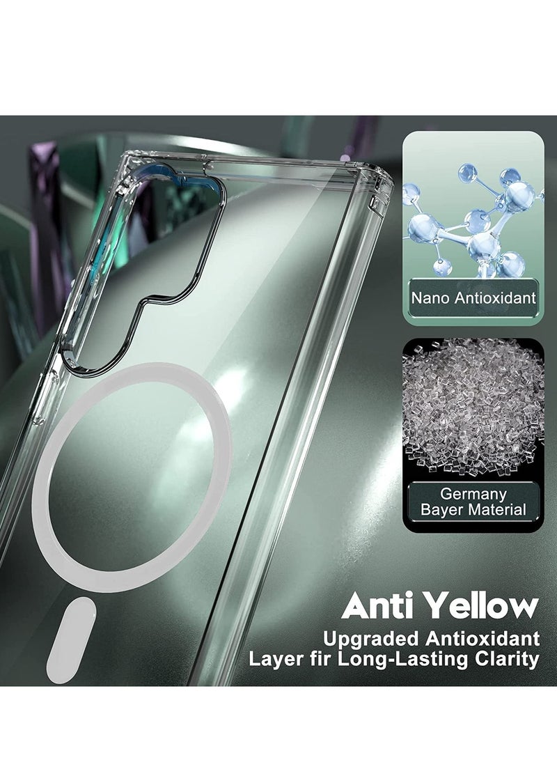 Samsung Galaxy S23 Ultra Magnetic Case Clear, Compatible with Magsafe Charging, Slim Fit Protective Cover for Galaxy S23 Ultra, Shockproof Soft Silicone TPU Bumper, Crystal Clear Anti-Yellow - Image 5