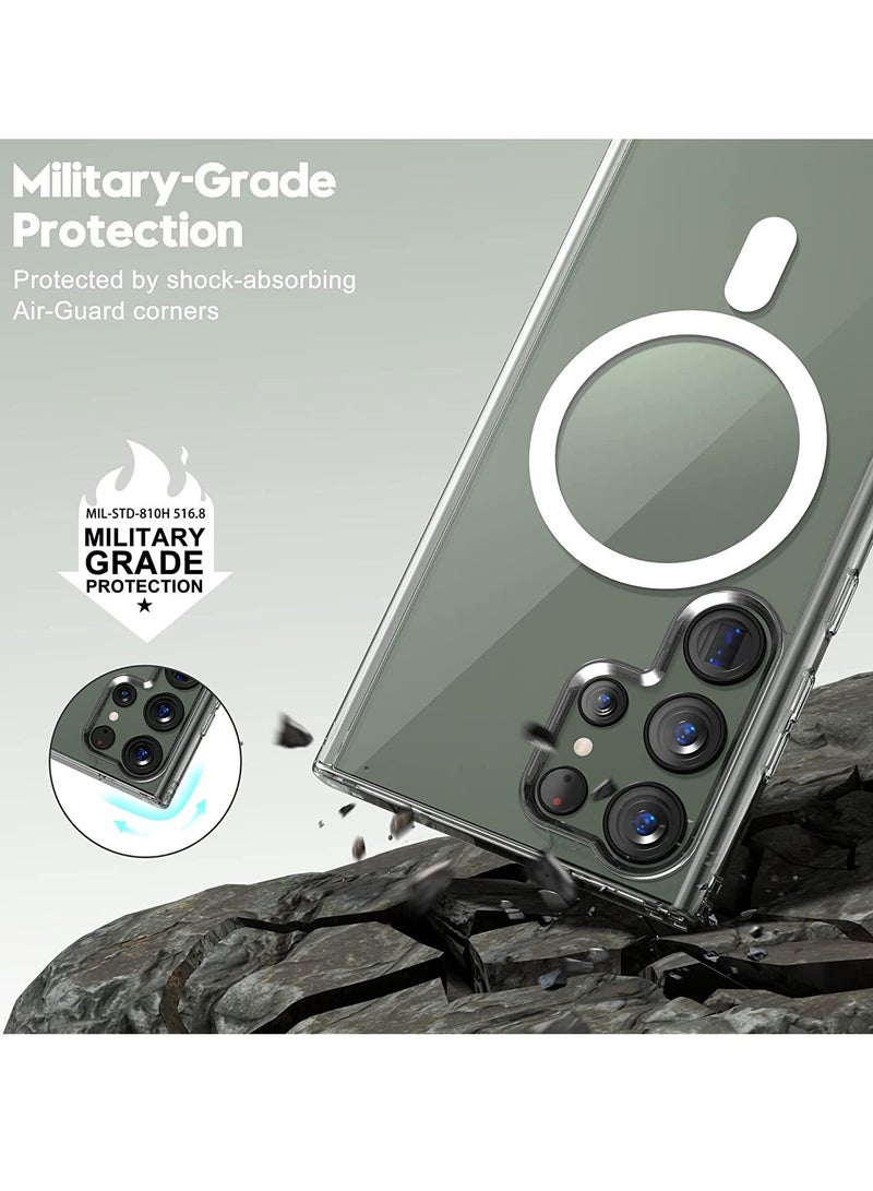 Samsung Galaxy S23 Ultra Magnetic Case Clear, Compatible with Magsafe Charging, Slim Fit Protective Cover for Galaxy S23 Ultra, Shockproof Soft Silicone TPU Bumper, Crystal Clear Anti-Yellow - Image 4