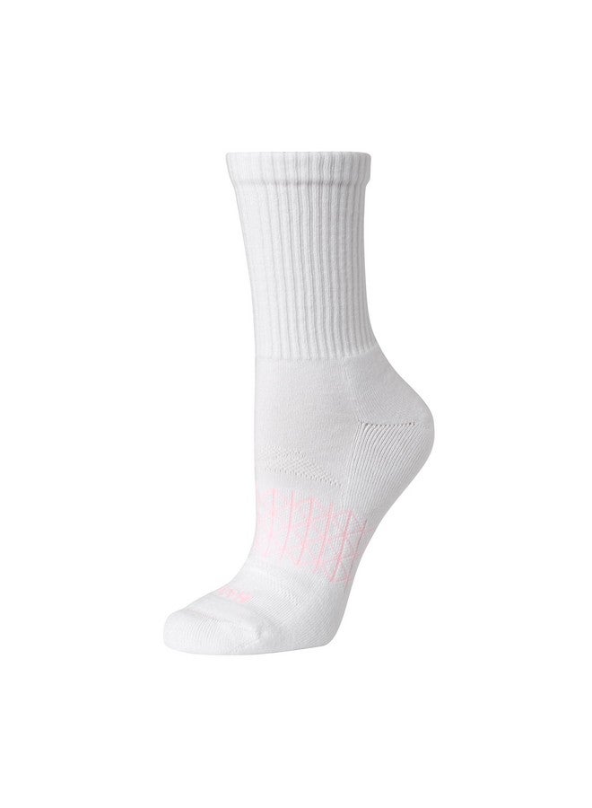 Hanes Cushioned, Absolute Active Crew Socks for Women, Seamless Toe, 4-Pairs, White, 5-9 - Image 3