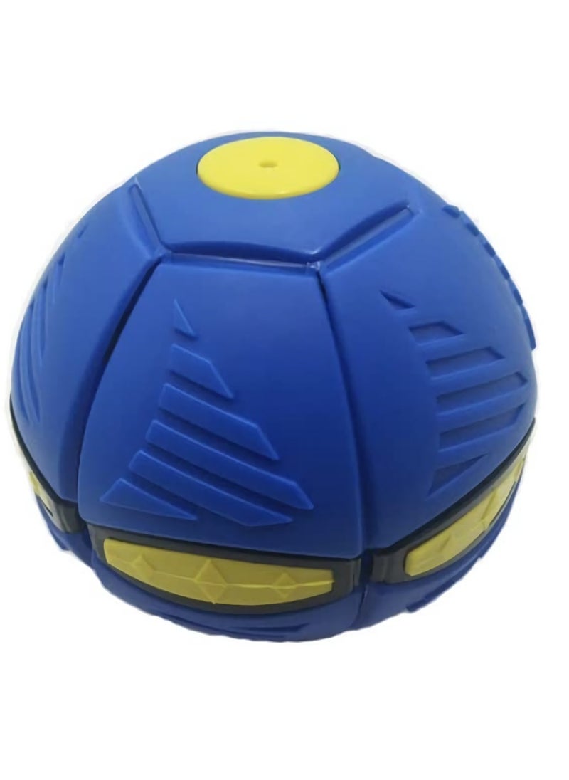 null - Pop-Up Flat Flying Saucer and Bouncing Ball Toy Set for Kids - 2 Pack (Red and Blue) with Light-Up Features for Fun Outdoor Play - Image 1