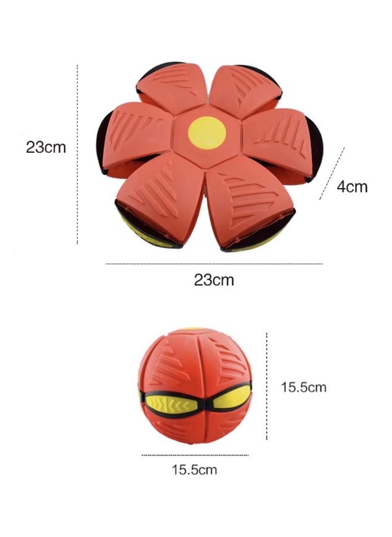 null - Pop-Up Flat Flying Saucer and Bouncing Ball Toy Set for Kids - 2 Pack (Red and Blue) with Light-Up Features for Fun Outdoor Play - Image 1