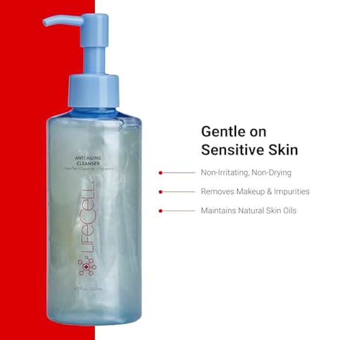 LifeCell Anti-Aging Face Cleanser – pH-Balanced Facial Cleanser for Sensitive Skin – Hydrating Gentle Daily Face Wash for All Skin Types – 200ml - Image 3