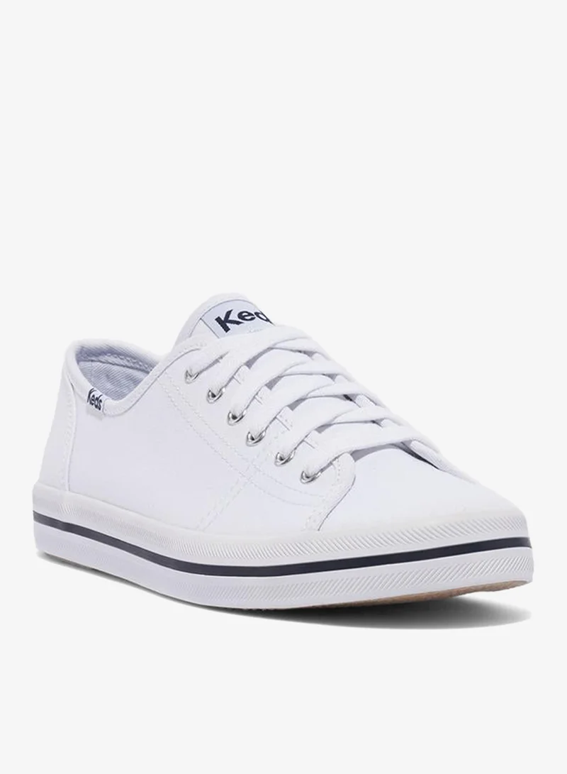 Keds white Keds Women's Kickstart Lace Up Pennant Canvas Casual Sneaker White for Women | Best Price UAE