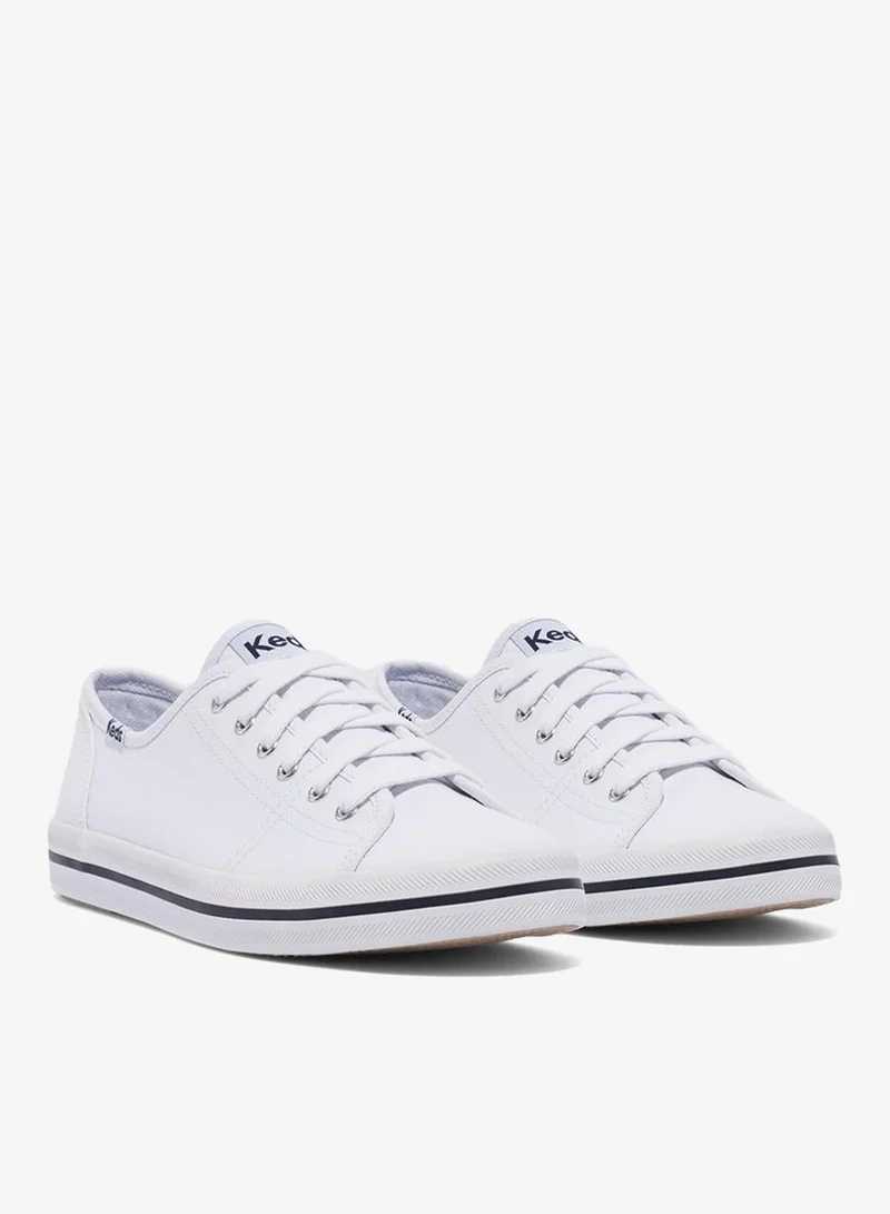 Keds white Keds Women's Kickstart Lace Up Pennant Canvas Casual Sneaker White for Women | Best Price UAE