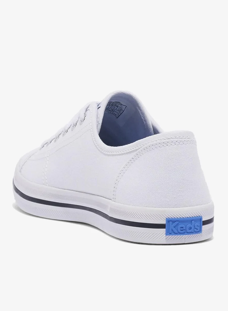 Keds white Keds Women's Kickstart Lace Up Pennant Canvas Casual Sneaker White for Women | Best Price UAE