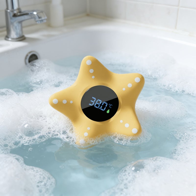 Orange Starfish Baby Tub Water Thermometer Floating Infant Pool Temperature Warning - Image 5