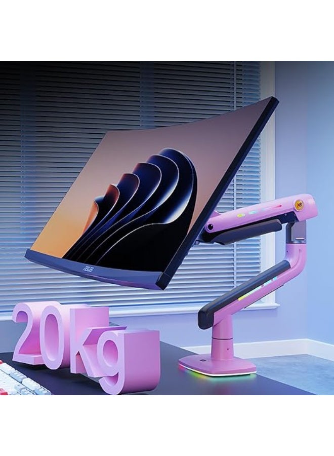 NB NORTH BAYOU NB RGB Gaming Monitor Arm – Heavy-Duty & Adjustable Stand for Flat, Curved & Ultra-Wide Screens 32"–60", VESA 75/100, Load Capacity up to 20kg - Image 5