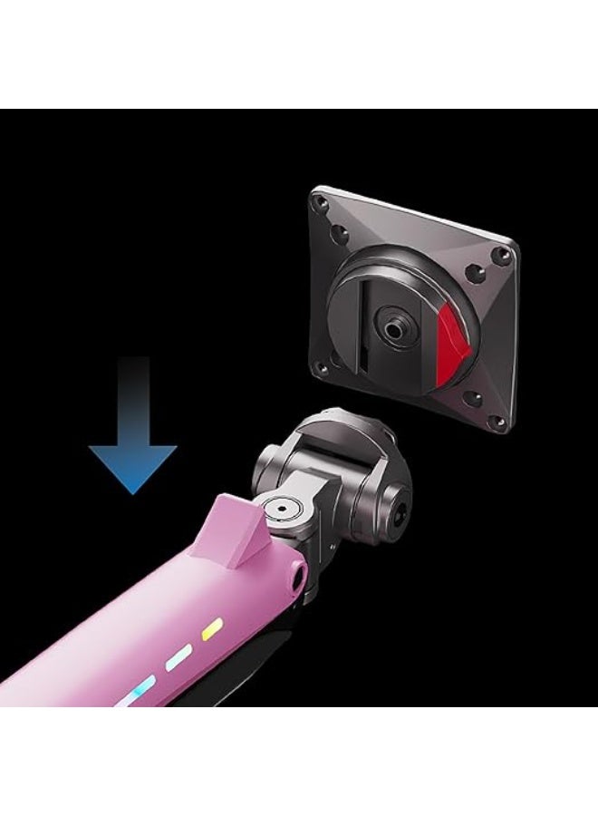 NB NORTH BAYOU NB RGB Gaming Monitor Arm – Heavy-Duty & Adjustable Stand for Flat, Curved & Ultra-Wide Screens 32"–60", VESA 75/100, Load Capacity up to 20kg - Image 3