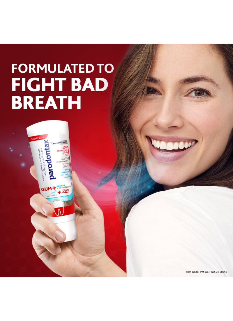 Parodontax Gum Breath And Sensitivity Whitening Toothpaste 75ml - Image 4
