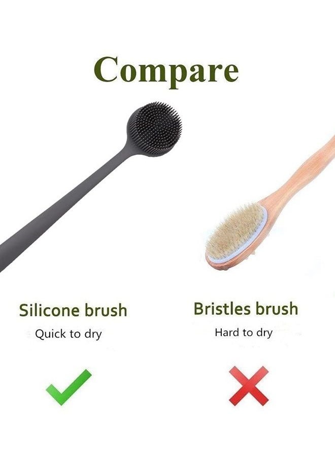 CINLITEK Silicone Body Scrubber, Long Handle Back Scrubber for Shower, Silicone Body Brush Shower Scrubber for Body, Shower Srush Back Brush Body Exfoliator  - Image 5
