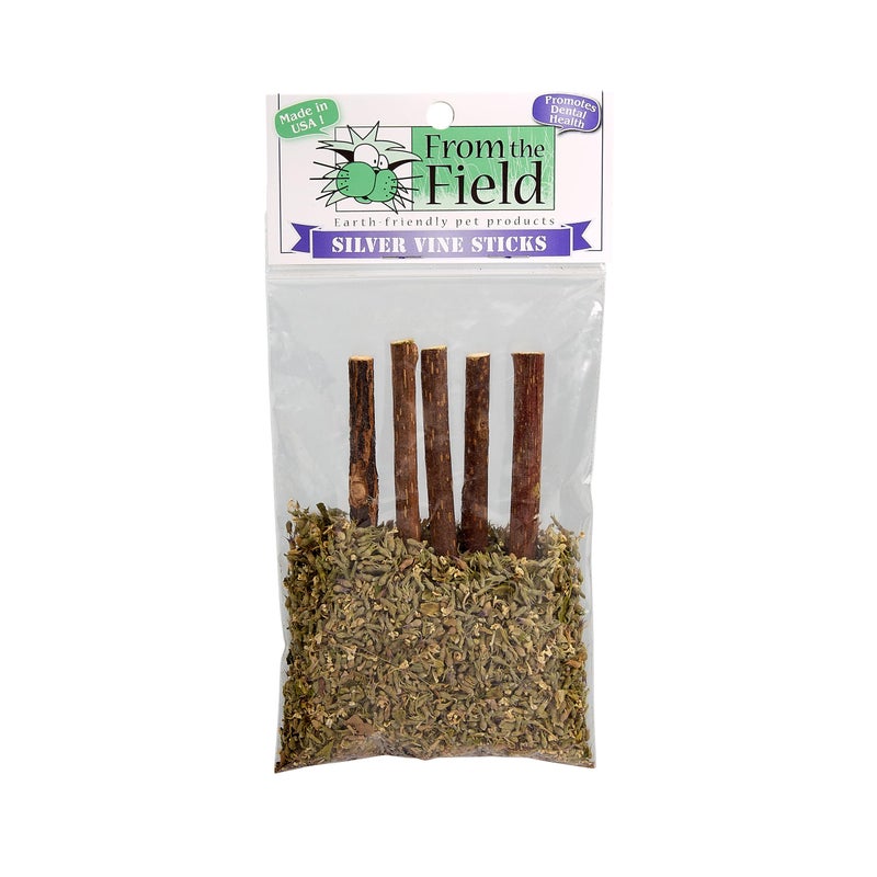 From The Field Silver Vine Sticks for Cats Natural Dental Chew Catnip Alternative Ultimate Blend Marinated for Maximum Potency Helps Clean Teeth Promote Play USAMade Cat Chew Toy - Image 2