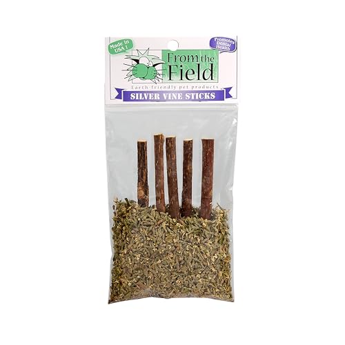 From The Field Silver Vine Sticks for Cats Natural Dental Chew Catnip Alternative Ultimate Blend Marinated for Maximum Potency Helps Clean Teeth Promote Play USAMade Cat Chew Toy - Image 1