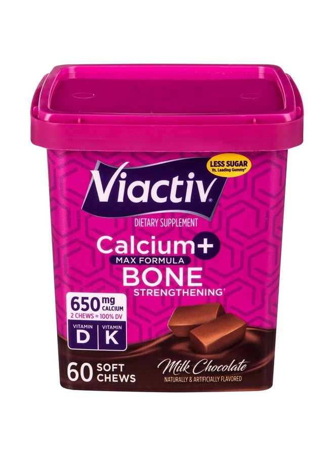 Viactiv Calcium +Vitamin D3 Supplement Soft Chews Milk Chocolate 60 Chews Calcium Dietary Supplement For Bone Health - Image 2