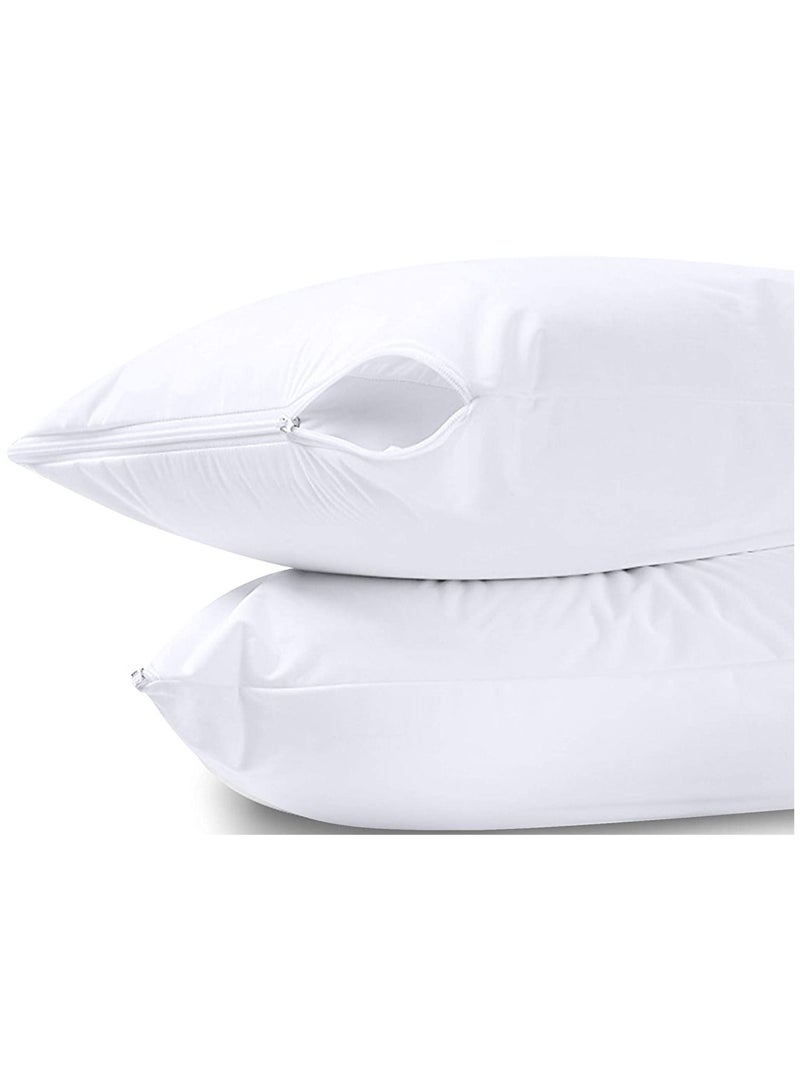 AL-HRAER Pair Of Protective Cases For Sleeping Pillows Soft And Waterproof To Keep The Pillow Clean And Not Exposed To Water To Ensure Comfortable And Deep Sleep Size 50X75 Cm - Image 4