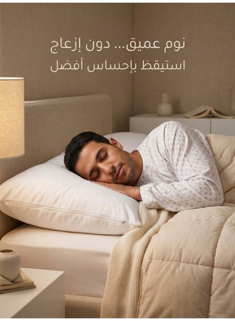 الحرائر  واقي وسادة مقاوم للماء طقم من قطعتين | ضد البكتيريا والغبار | ناعم وقابل للغسل | حماية من العرق والبقع | نوم صحي | مقاس 50×75 سم - Image 3