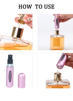 Generic 5pcs Perfume Spray Bottle Set - Portable Mini Refillable Perfume Atomizer Bottle for Travel Spray Scent Pump Case 5 ml (Multicolor)  - Image 4