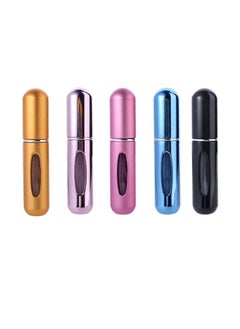 Generic 5pcs Perfume Spray Bottle Set - Portable Mini Refillable Perfume Atomizer Bottle for Travel Spray Scent Pump Case 5 ml (Multicolor)  - Image 1
