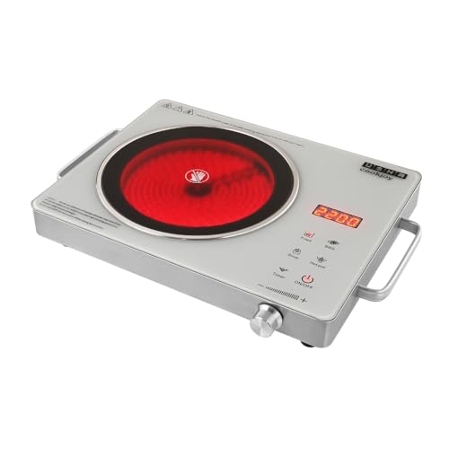 USHA IR2200TCW Infrared Induction Cooktop with grill | 2200 Watts | 11 Power Level | 4 Preset Menu | Feather Touch Controls | Digital display | 1 Year Warranty| White - Image 1