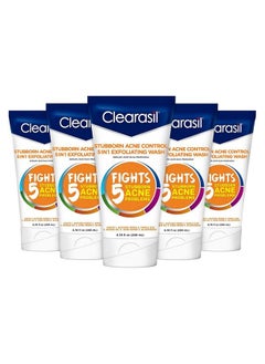 Clearasil Stubborn Acne Control 5In1 Exfoliating Wash 6.78 Fl. Oz. Reduces Blocked Pores Pimple S (Pack Of 5)6.78 Fl Oz (Pack Of 5)  - Image 2