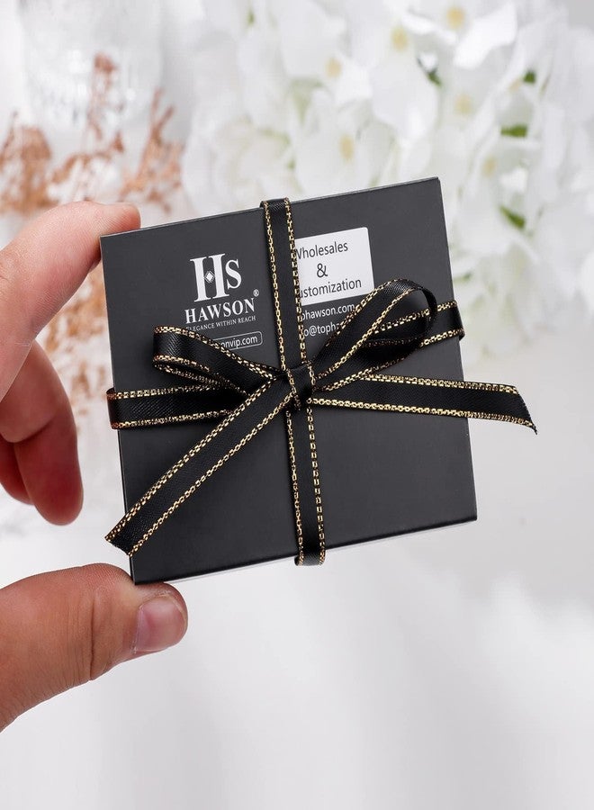 HAWSON Men's Tie Pins Stone Square Tie Tacks with Chain for Men Necktie Accessory Black Stone (515084) - Image 4