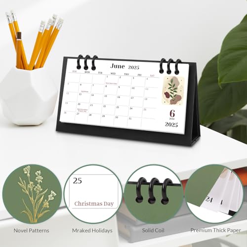KONVINIT Small Desk Calendar 2025-2027, 6.3" x 3.1", 2026 Desk Calendar - Runs From July. 2025 Until June. 2027, 24 Months Mini Desktop Calendar for School, Home and Office Supplies - Image 2