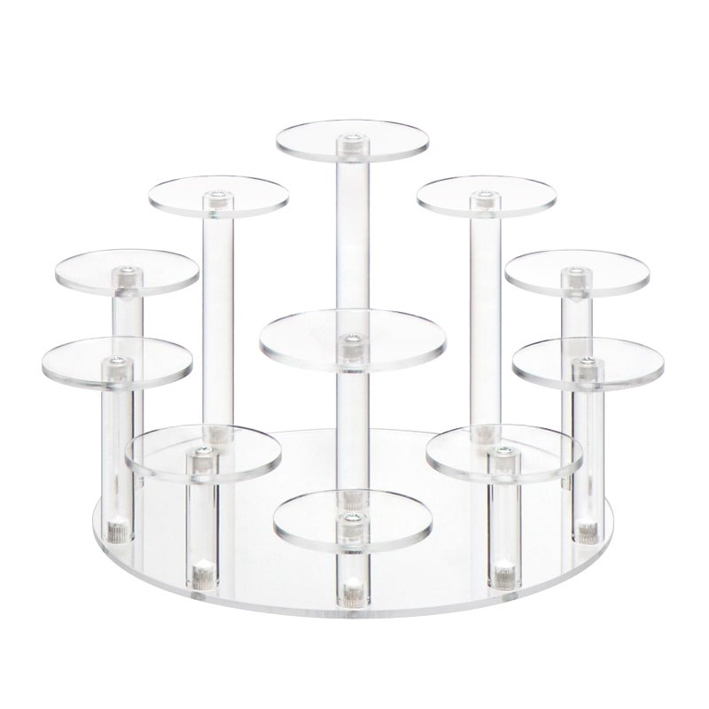 DIWNELEM Round Acrylic Jewelry Stand Acrylic Display Riser Stands Dessert Tower Display Tower for WatchJewelryRingsEarringsMini FigurinesCupcakesClear11Tier - Image 2