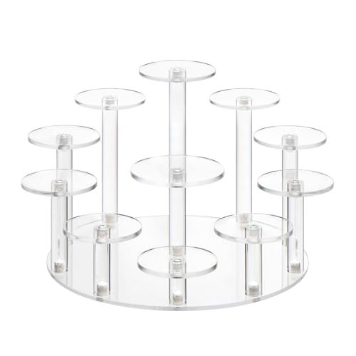 DIWNELEM Round Acrylic Jewelry Stand Acrylic Display Riser Stands Dessert Tower Display Tower for WatchJewelryRingsEarringsMini FigurinesCupcakesClear11Tier - Image 1