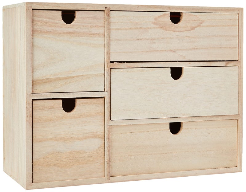 Artemio Wooden Storage Box with DrawersBeige 35 x 15 x 26 cm Wood Brown