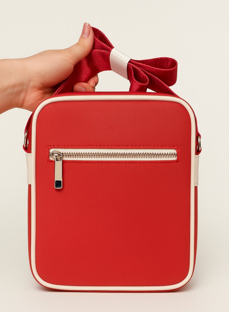 LACOSTE Unisex Crossbody Bag - Stylish Red Color - Adjustable Strap - Lightweight & Comfortable - Premium Quality - Perfect for Casual & Everyday Use - Image 2