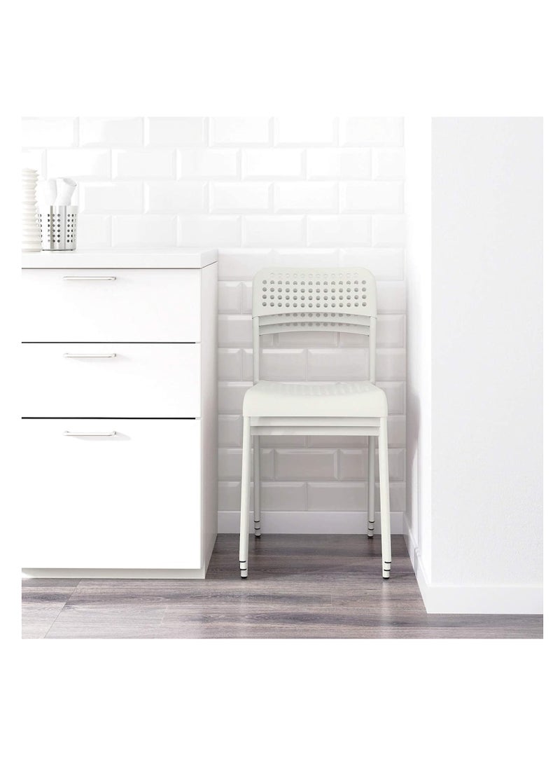 ECVV ECVV Plastic Dining Chair for Living Room, Dining Chair for Home, Kitchen, Indoor and Outdoor like patio, Terrace and Garden, Plastic Dining Chair for Bedroom | WHITE |  - Image 2