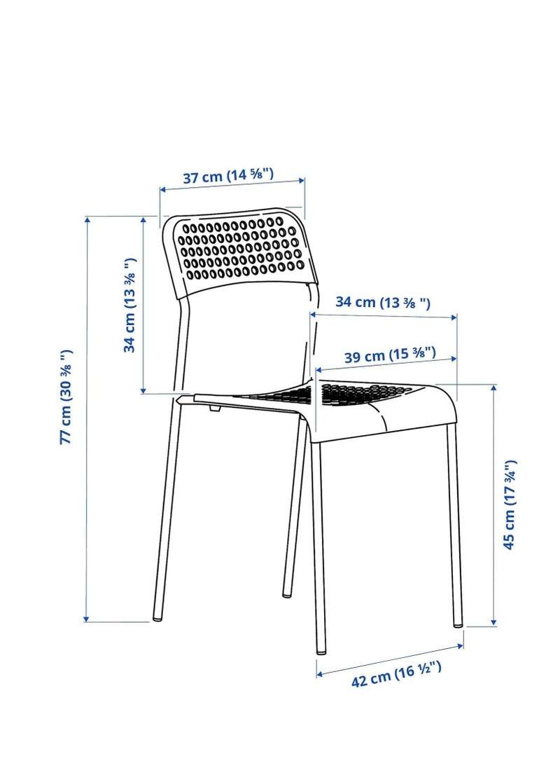 ECVV ECVV Plastic Dining Chair for Living Room, Dining Chair for Home, Kitchen, Indoor and Outdoor like patio, Terrace and Garden, Plastic Dining Chair for Bedroom | WHITE |  - Image 3