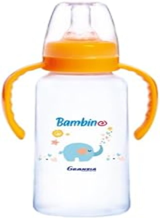 Granzia Bambino Classic Baby Feeding Bottle Orange Color 300 ML With Hand