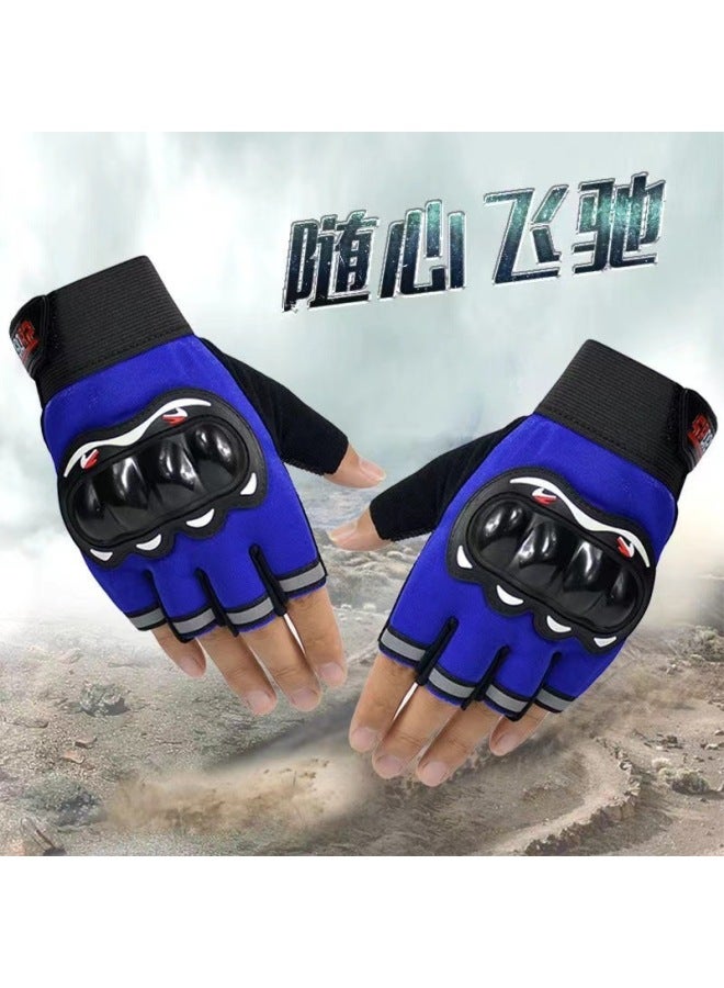 Probiker Motorcycle Half Finger Red Motorcycle Gloves With Protective Shell To Protect Joints, Sports Breathable Non-slip Long-finger Touch Screen Riding Gloves - Image 2
