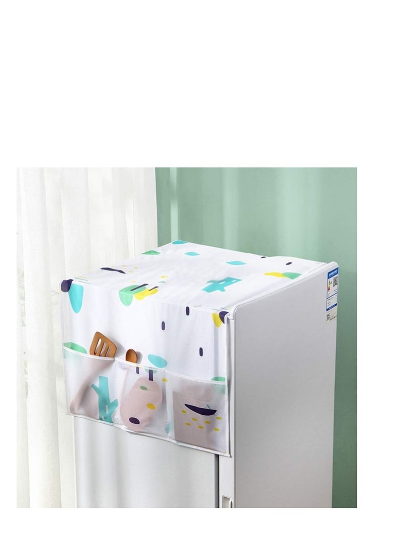 Excefore Refrigerator Hanging Bag, Fridge Cover, Waterproof Refrigerator Washing Machine Top Dustproof Microwave Oven Cover with Kitchenware Organizer Pockets for Kitchen Home and More 2 Pcs  - Image 4