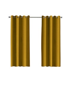 إن - هاوس طقم ستائر من المخمل مكون من قطعتين - ذهبي - 200×140 سم  - Image 3