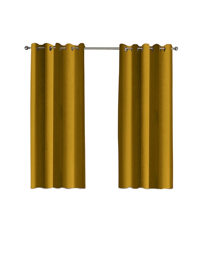 In-House 2-Piece Velvet Curtain Set - Gold - 200x140 cm  - Image 3