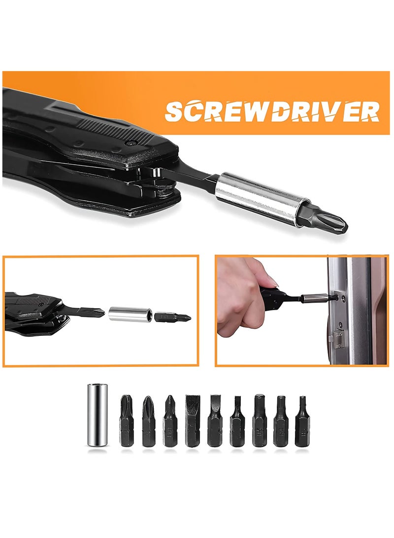 Zikra أداة متعددة، أداة بقاء 5 في 1 مع ملقط متعدد محمول، أداة متعددة الاستخدامات من الفولاذ المقاوم للصدأ، مفك براغي متعدد الأغراض، ملقط بزنبرك مع حقيبة وقطع للبقاء، في الهواء الطلق وأكثر - Image 4