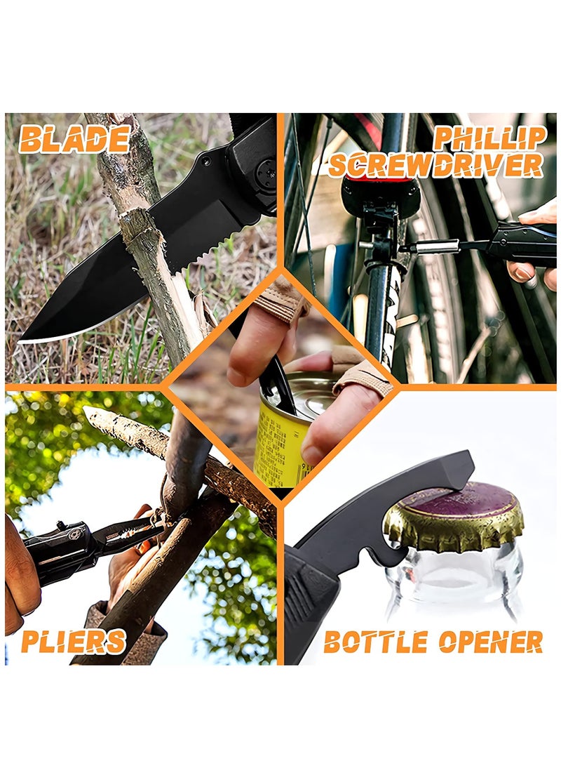 Zikra أداة متعددة، أداة بقاء 5 في 1 مع ملقط متعدد محمول، أداة متعددة الاستخدامات من الفولاذ المقاوم للصدأ، مفك براغي متعدد الأغراض، ملقط بزنبرك مع حقيبة وقطع للبقاء، في الهواء الطلق وأكثر - Image 2