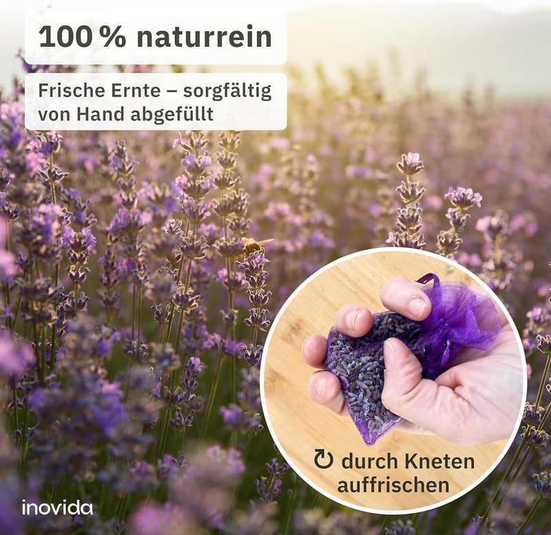Inovida Lavender Scented Sachets - 20 Pack of 6g Dried Lavender Bags for Moth Protection and Fragrance - Image 5