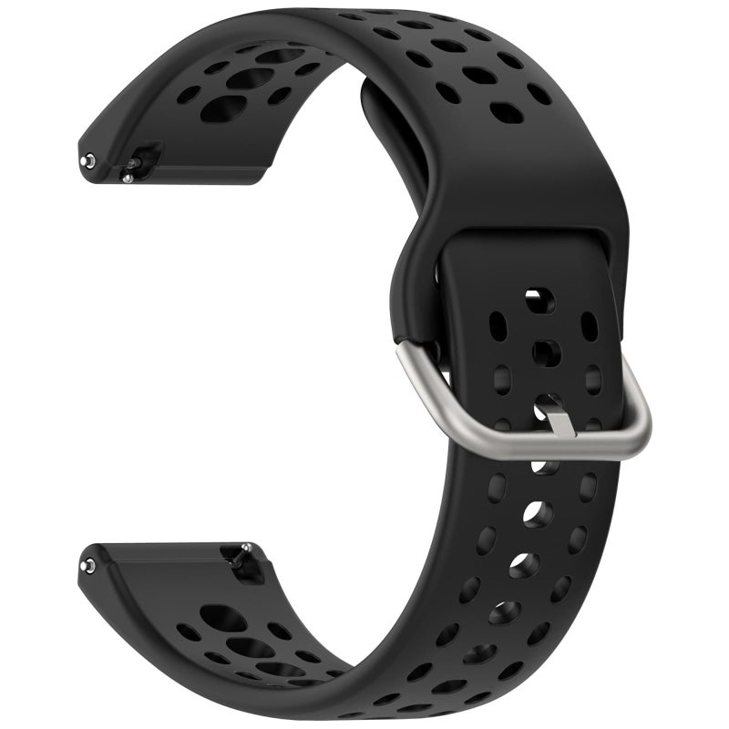 For Amazfit Bip 6 Quick Release Buckle Silicone Watch Band(Black) - Image 3