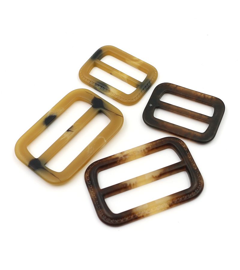 90 Pcs Black Resin Faux Leather Texture Belt Buckles Three Position Button Coat Accessories For Trench Coats 40mm 1.57in - Image 3