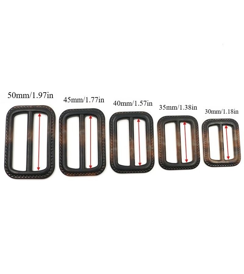 90 Pcs Black Resin Faux Leather Texture Belt Buckles Three Position Button Coat Accessories For Trench Coats 40mm 1.57in - Image 5