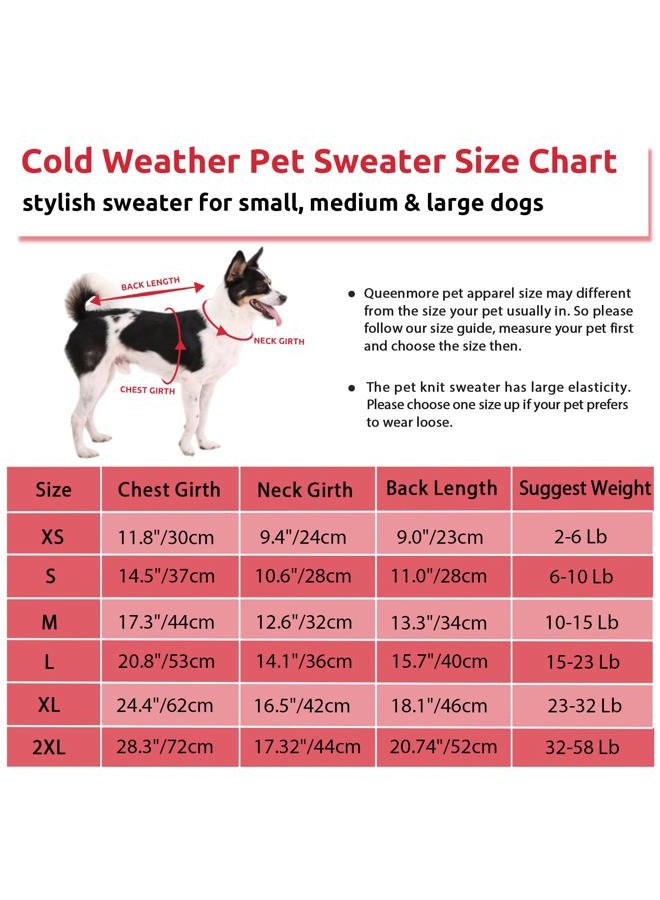 Queenmore Small Dog Pullover Sweater, Cold Weather Cable Knitwear, Classic Turtleneck Thick Warm Clothes for Chihuahua, Bulldog, Dachshund, Pug (Red, Large) - Image 4