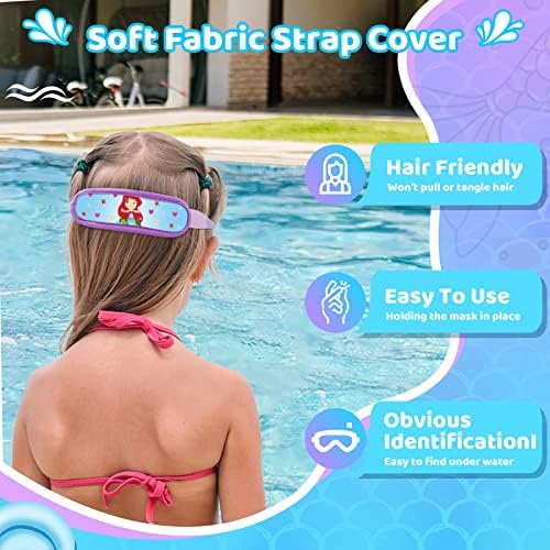 Vvinca Kids Swim Goggles with PainFree Fabric Strap Cover No Hair Pulling AntiFog Swimming Goggles UV Protection No Leaking for Toddlers Kids Girls Boys Age 38Purple - Image 3