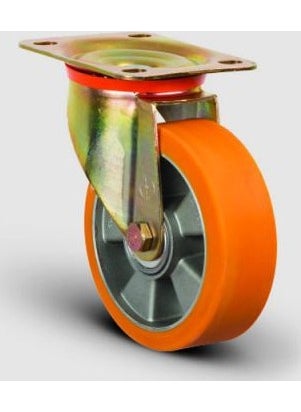 Emes - Swivel Plate Connection, Ball Bearing, Polyurethane Medium Industrial Wheel Diameter: 125 - Ez01 Abp 125 - Image 1