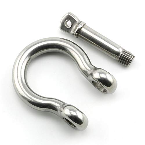 Heyous 1/2 Inch 12mm Screw Pin Anchor Shackle Stainless Steel Heavy Duty Bow Shape Load Clamp for Chains Wirerope Lifting Paracord Outdoor Camping Survival Rope Bracelets - Image 3